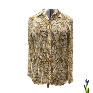 Liz Claiborne Y2K Floral Button-Up Shirt 100%  cotton Liz sport  size M